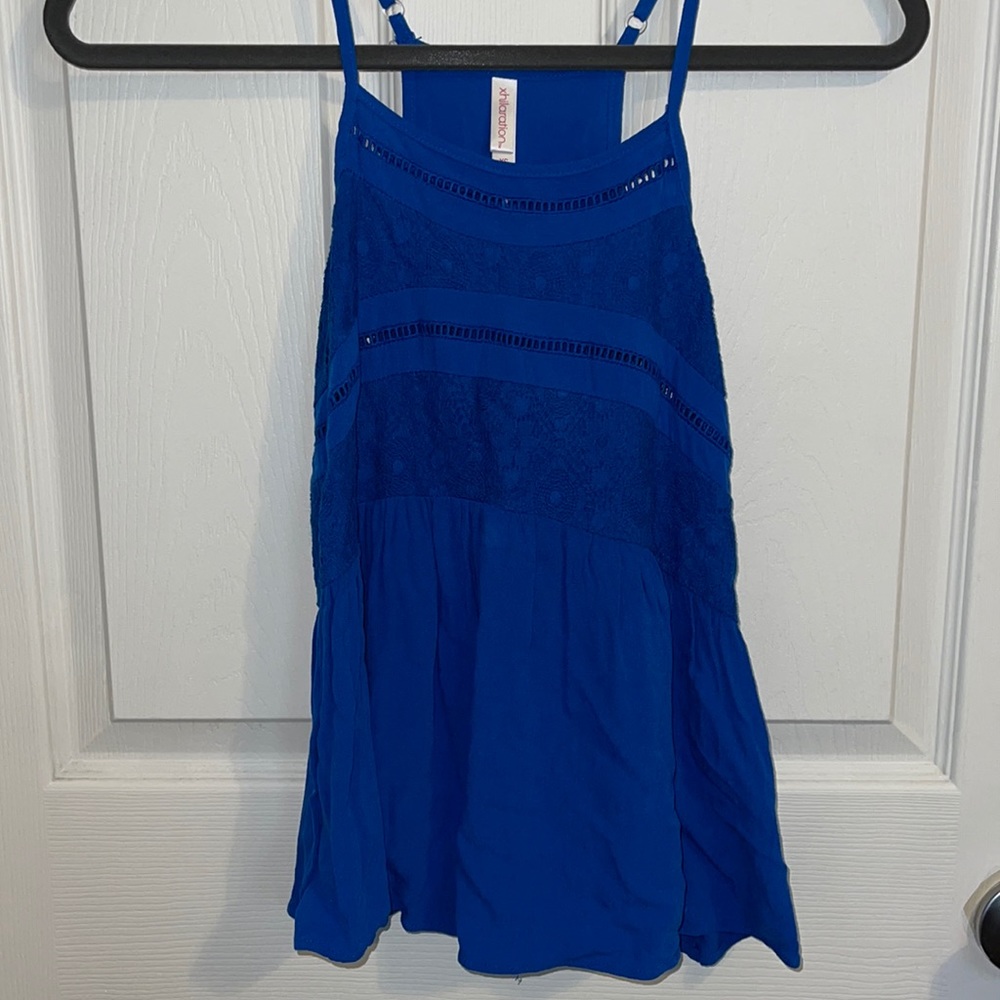 Blue crochet tank top
